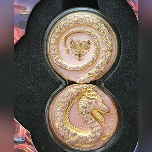 2 oz. Fine Silver Dragon With Gems. Hard To Find Limited Edition